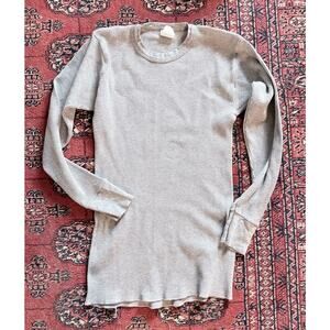 Slightly Distressed, Vintage Gray Waffle Weave Thermal Shirt Men's Medium~Long